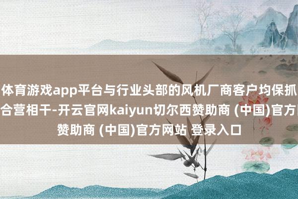 体育游戏app平台与行业头部的风机厂商客户均保抓邃密的疏导与合营相干-开云官网kaiyun切尔西赞助商 (中国)官方网站 登录入口
